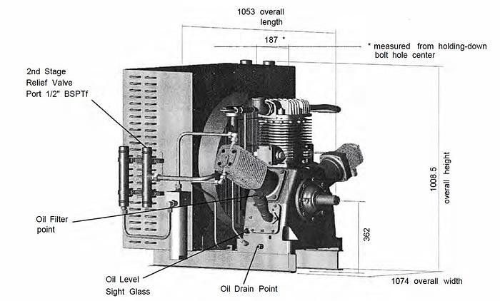 Used Universal  CNG Compressor, 40 HP, Flow Rate 57 SCFM, Inlet 7 psi to 5000 psi