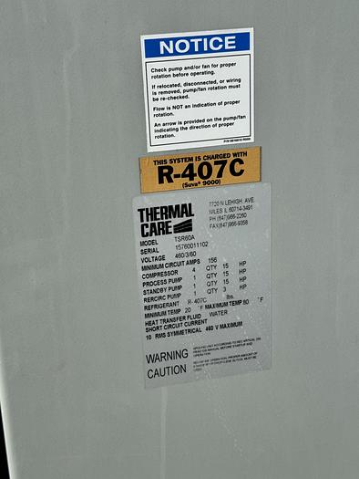 Used Thermal Care Central Chiller TSR60A
