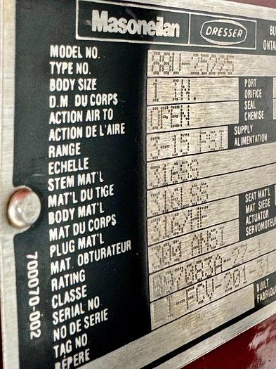 Used Masoneilan 3" Model 88U-25125 Diaphragm Control Valve | 1" Body | 150 ANSI | SVI-2 Valve Positioner | Air Filter Regulator
