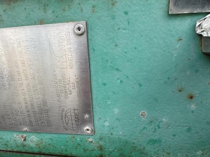 Used 2003 Greenfield / Sulzer CNG Compressor B65 -4/6NG, inlet 3-15 psi outlet 4500 psi capacity 83-110 SCFM