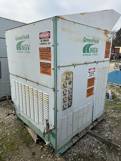 Used 2003 Greenfield / Sulzer CNG Compressor B65 -4/6NG, inlet 3-15 psi outlet 4500 psi capacity 83-110 SCFM