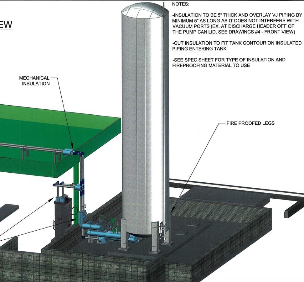 Used Vertical Cryogenic Tank 18,000 Gallon - LNG Storage VS-18000SC-175CS-S100-LNG