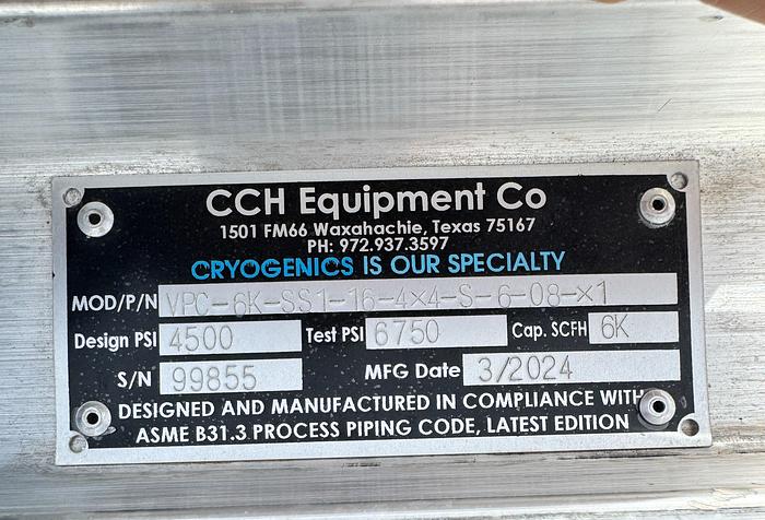 Used 2024 CCH Equipment Co VPC-6K-SS1-16-4x4-S-6-08-X1