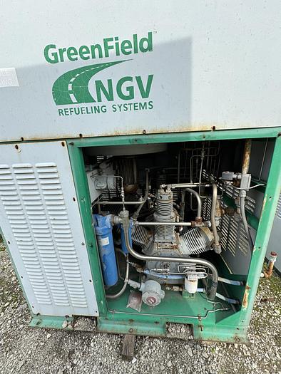 Used 2003 Greenfield / Sulzer CNG Compressor B65 -4/6NG, inlet 3-15 psi outlet 4500 psi capacity 83-110 SCFM