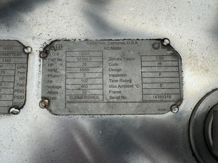 Used LNG Storage 18,000 Gallons Chart with 2 pumps - Brand New - Underground  Horizontal