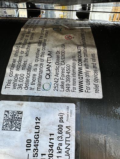 Used 143 GGE CNG Storage Package - Quantum, Back of the cab, 3 tanks pack. Tanks 26x72 (Capacity: 46.7 or 500L each)