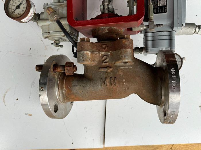 Used Masoneilan 3" Model 88U-25125 Diaphragm Control Valve | 2" Body | 150 ANSI | SVI-2 Valve Positioner | Air Filter Regulator