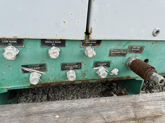 Used 2003 Greenfield / Sulzer CNG Compressor B65 -4/6NG, inlet 3-15 psi outlet 4500 psi capacity 83-110 SCFM