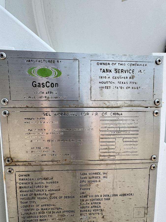 Used GasCon 24300 Liter Gas Tank