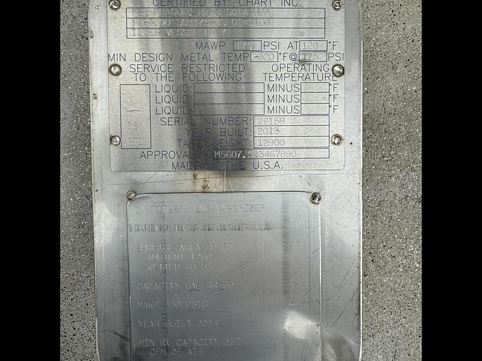 Used Cryogenic Tank  3,000 Gallon LNG Service