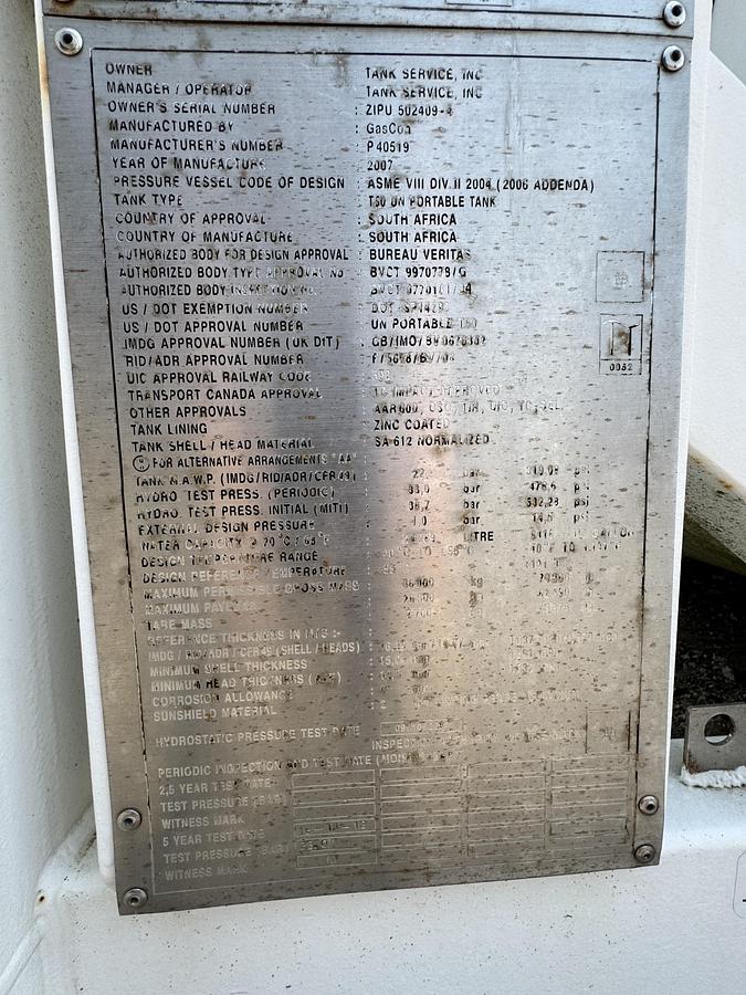 Used GasCon 24300 Liter Gas Tank
