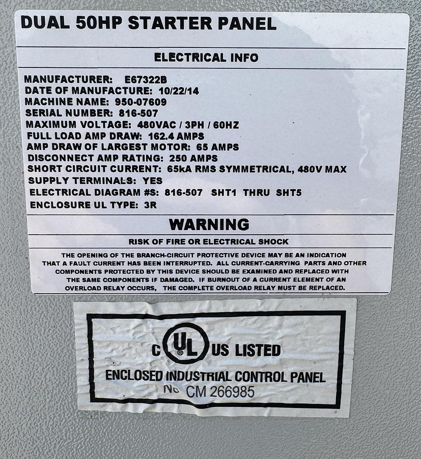 Used Complete CNG Fill Station Package – 50 HP / 75 SCFM @ 9 PSI Inlet to 5,000 PSI