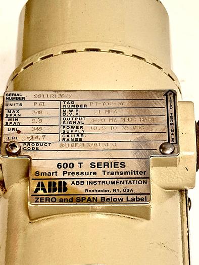 Used ABB 600t smart pressure transmitter 621GF213A815151