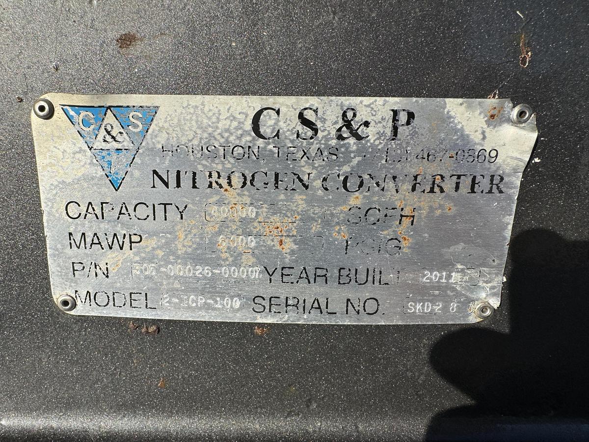 Used CS&P Nitrogen Pumper Skid 40,000 SCFH / 6,000 PSIG Pump and Cryotank and Vaporizer