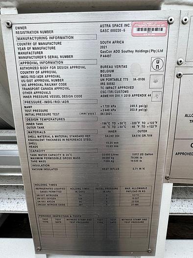 2022 Mobile Cryogenic Gas Trailer with Storage and Regasification