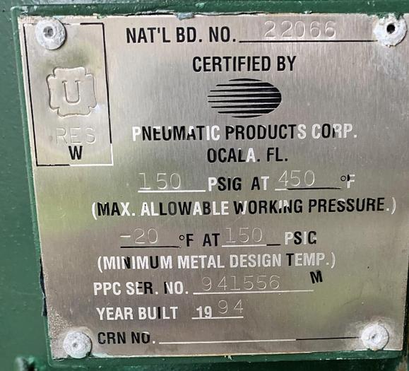 Used Gas Dryer - Single Tower Natural Gas Dryers / CNG Dryer 150 psi 1600 scfm