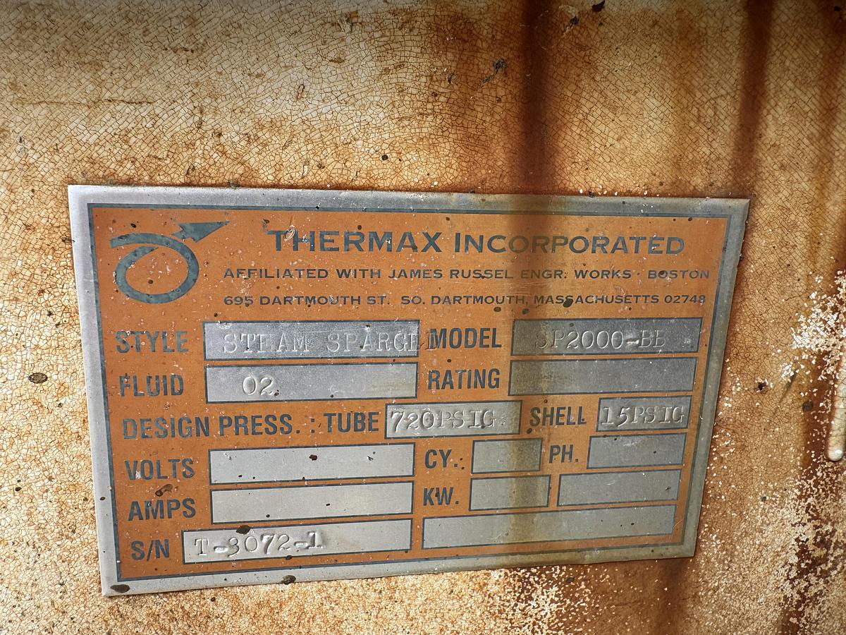 Used 2 million SCF/Hr 720 PSI Steam Sparged / Water Ballast Cryogenic Vaporizer LOX; LIN; LAR