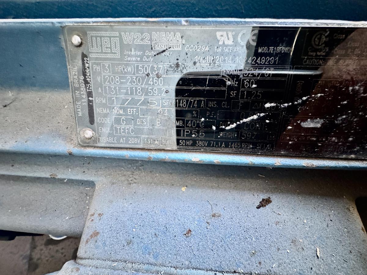 Used IMW50 CNG Compressor - 90 SCFM. 50HP, 30-40psi inlet 4500 PSI Discharge