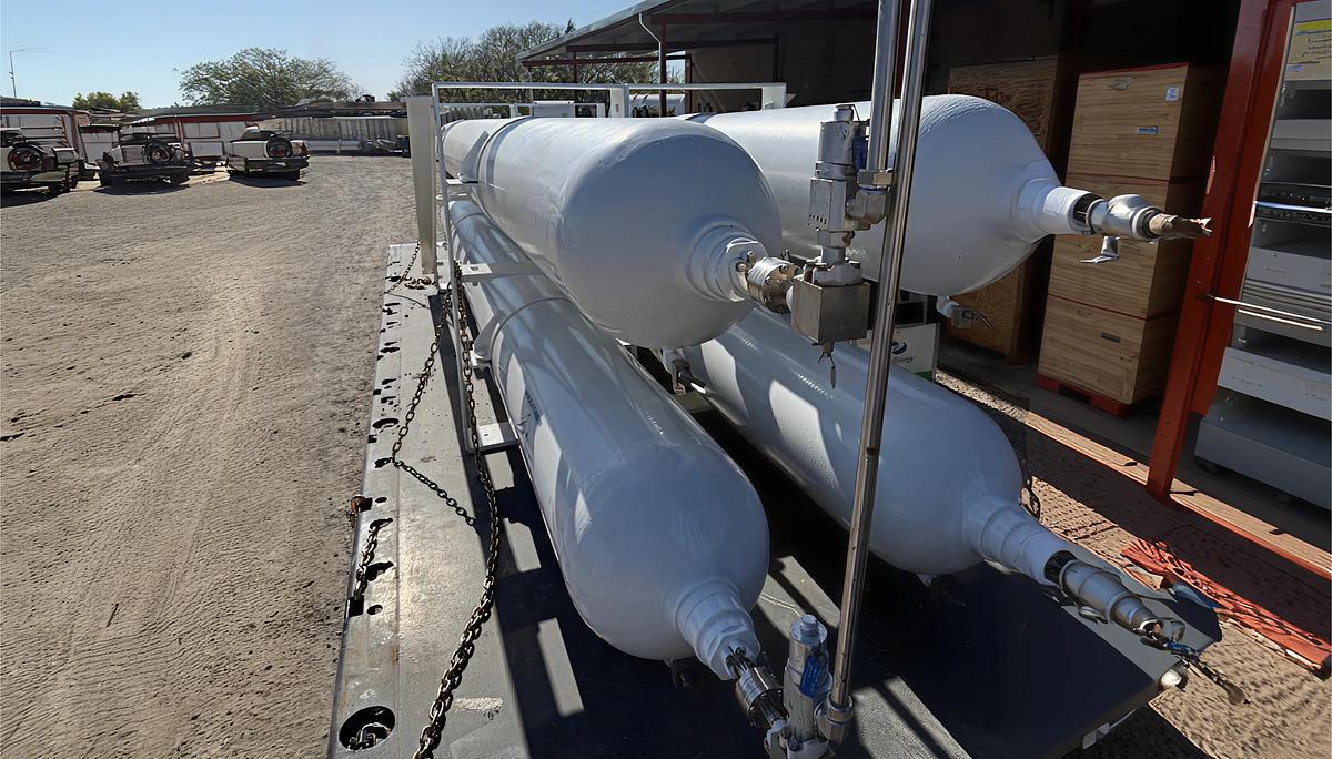 Used ASME 4-Tube Gas Storage Skid 5500 PSI CPI 136 Cu Ft High Pressure Storage System