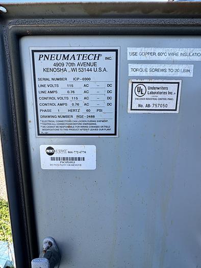 Used PNEUMATECH HEATLESS REGENERATIVE AIR DRYER with 2 150 PSI Silvan Pneumatic Tanks