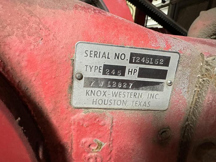 Used Dual Knox Western TP-245, 3-stage  400HP CNG Compressor 430 psi to 5000 psi @ 1400 SCFM