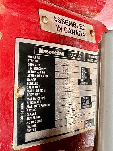 Used Masoneilan 3" Model 88U-25125 Diaphragm Control Valve | 1" Body | 150 ANSI | SVI-2 Valve Positioner | Air Filter Regulator