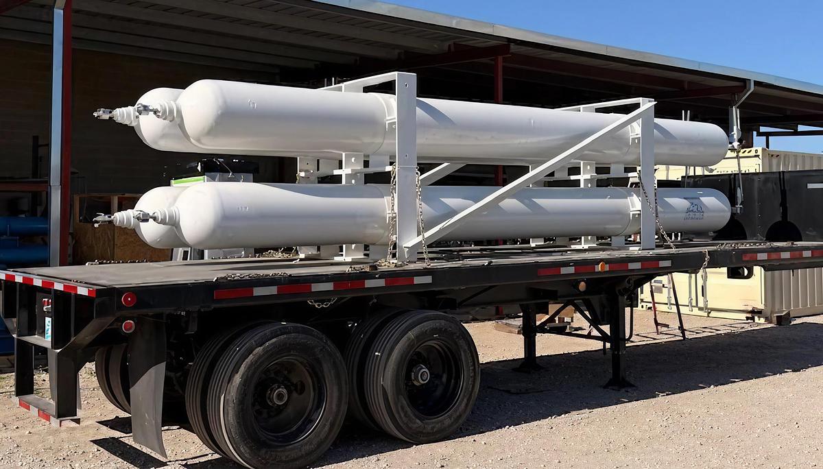 Used ASME 4-Tube Gas Storage Skid 5500 PSI CPI 136 Cu Ft High Pressure Storage System