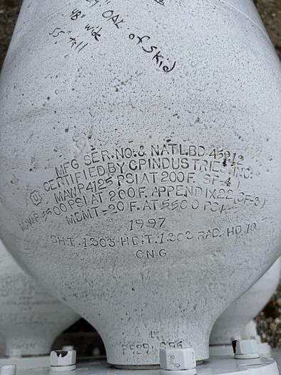 Used CNG CP Industries (3t) M.Frame tube skid NB 45211,12,13 ASME