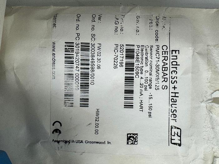 Used Endress+Hauser TR65-EDB11X31CF0