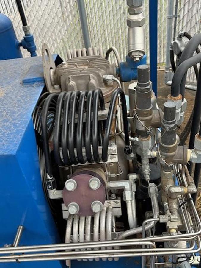 Used CNG Fill Station with Kimary WR 1750 OP 3.5 Regulator – Skid Mounted Reciprocating Gas Compressor