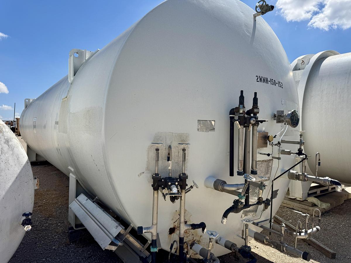 Used Process Engineering 20,000 Gallon Liquid Nitrogen Cryogenic Storage Tank – 150 PSI – Horizontal Vacuum Insulated