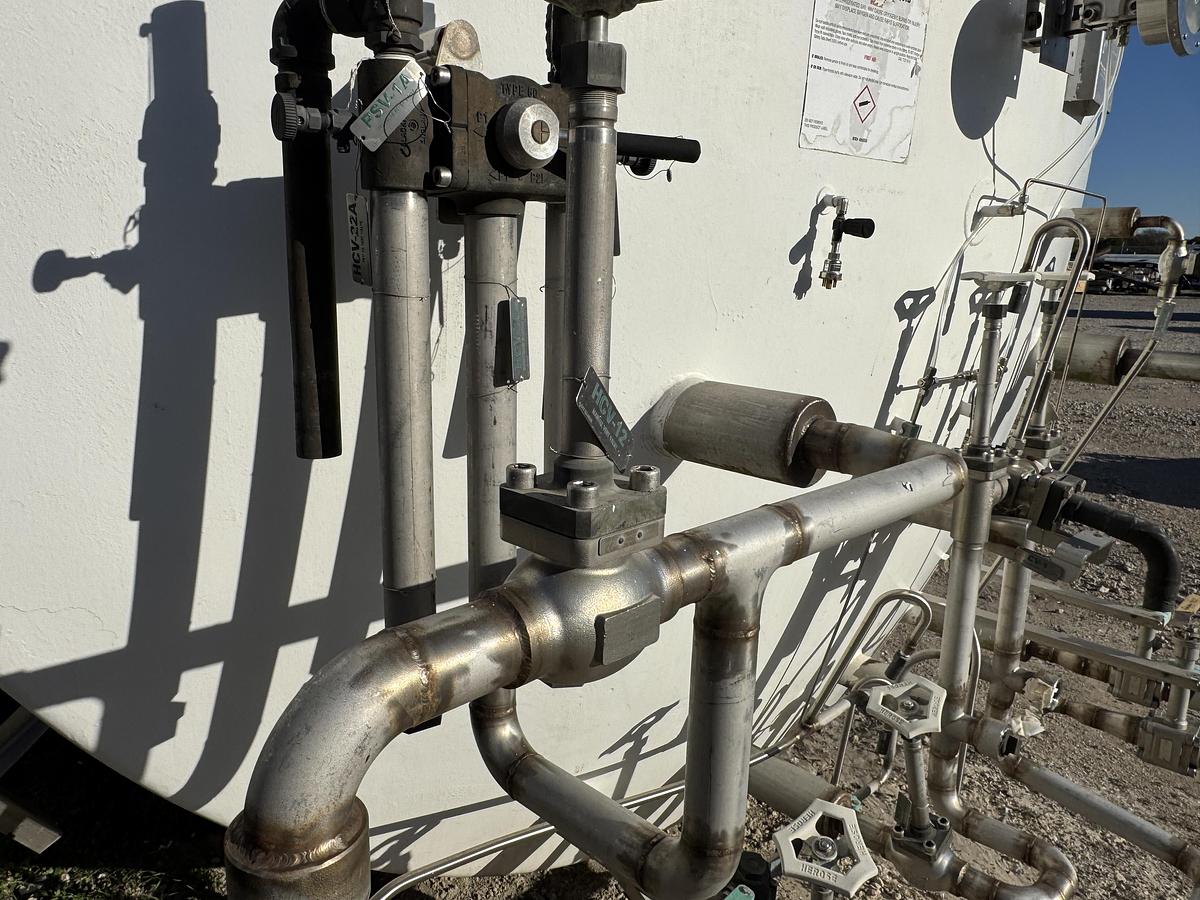 Used Process Engineering 20,000 Gallon Liquid Nitrogen Cryogenic Storage Tank – 150 PSI – Horizontal Vacuum Insulated