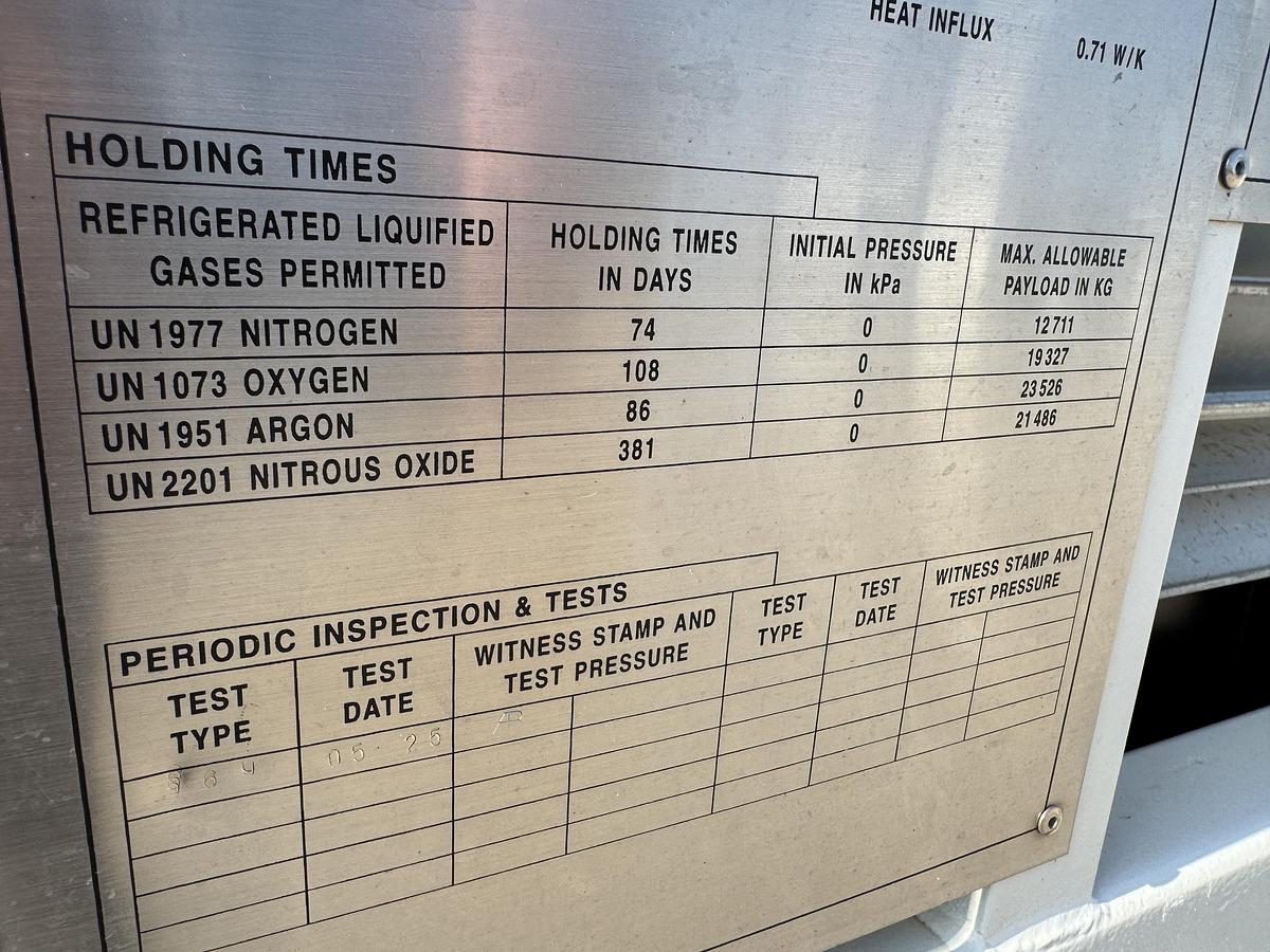 Mobile Cryogenic Gas Trailer with Storage and Regasification (Storage Vessel 22,000L) (Regassification 15,000 SCFH)