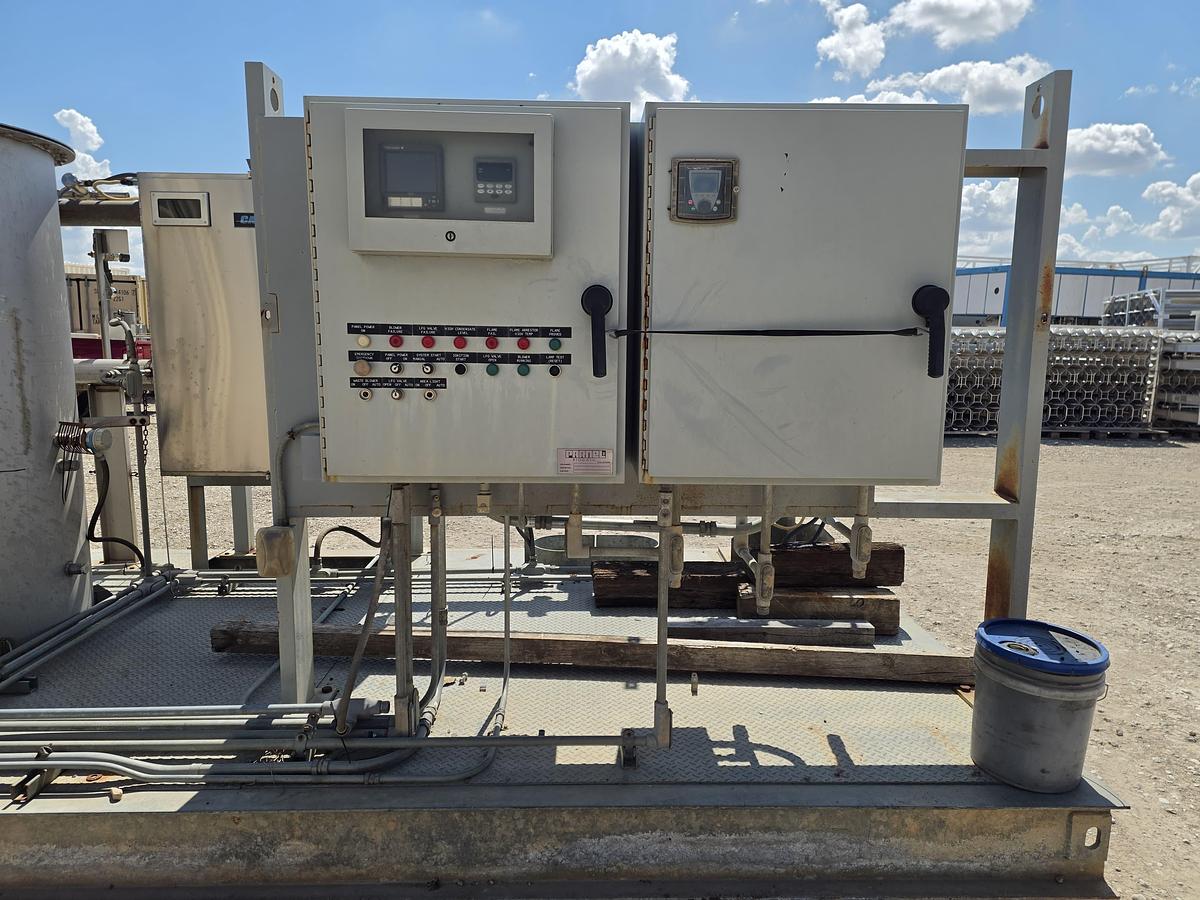 Used Parnel Biogas PNL-101 Landfill/Digester Gas Flare Skid – Blower, Flame Safety Controls & Generac Standby Generator