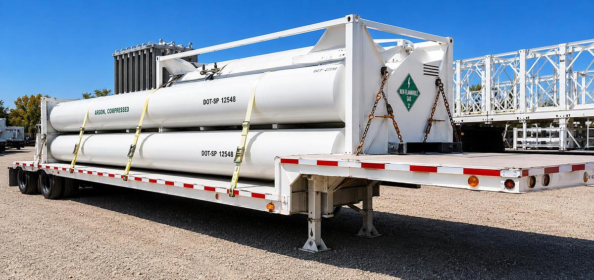 Used CPI DOT-3T-2400 6-Tube High Pressure Gas Trailer 2008 2,400 PSI 362 CU FT N2 AR He UHP Argon Service