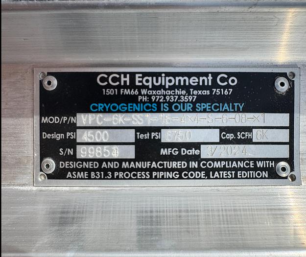 Used 2024 CCH Equipment Co VPC-6K-SS1-16-4x4-S-6-08-X1