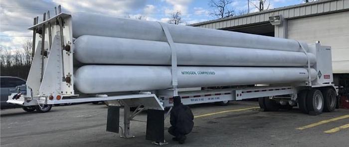 Used High Pressure Tube Trailer - Type 1,  2400 psi, water volume 699 cu ft. Retested 12/2023 - Nitrogen, CNG, Hydrogen ...