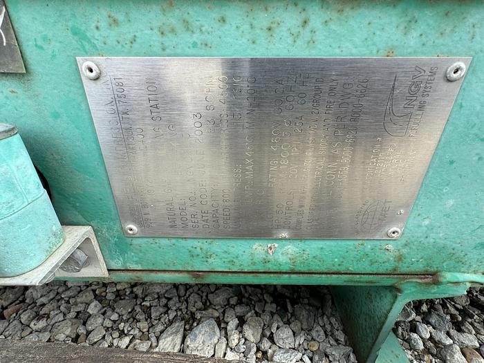 Used 2003 Greenfield / Sulzer CNG Compressor B65 -4/6NG, inlet 3-15 psi outlet 4500 psi capacity 83-110 SCFM