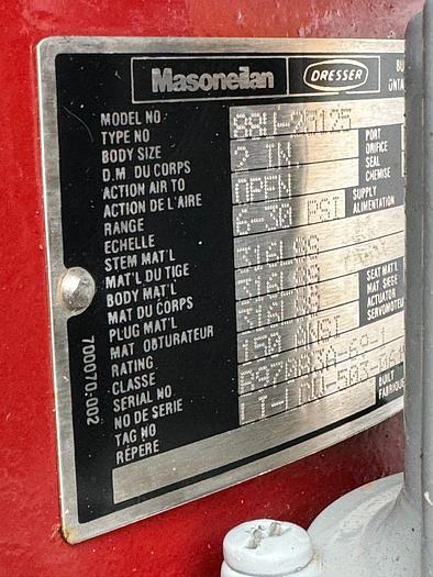 Used Masoneilan 3" Model 88U-25125 Diaphragm Control Valve | 2" Body | 150 ANSI | SVI-2 Valve Positioner | Air Filter Regulator