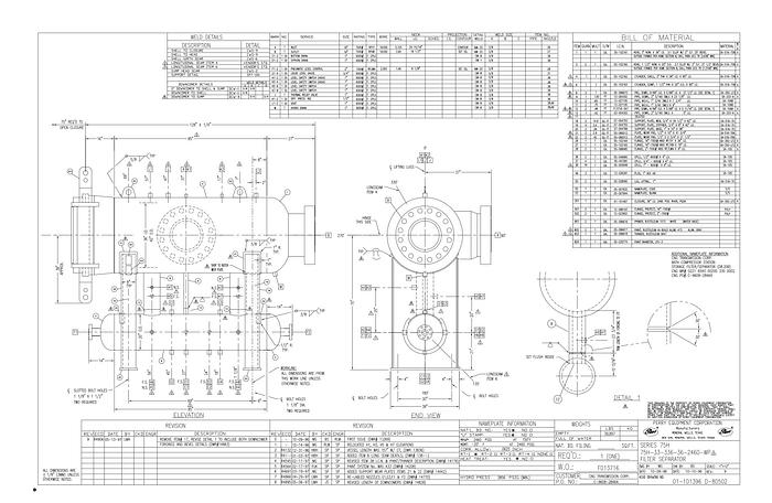 Used PECO Gas Filter Separators 75H 2460 psi