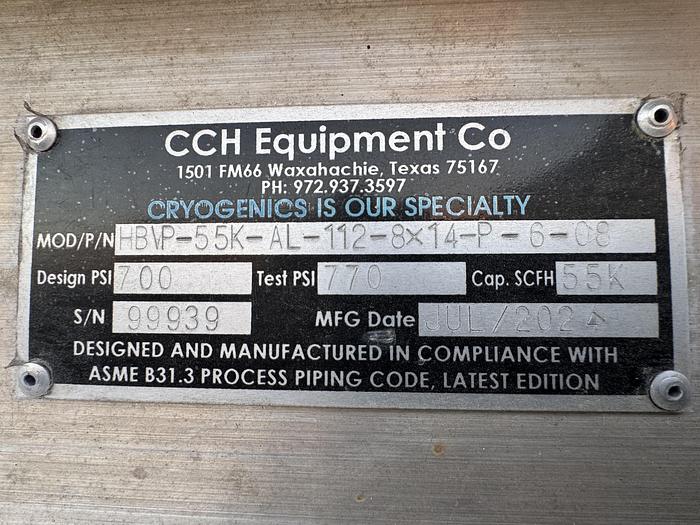 Mobile Vaporizer 55 MCFH / 700psi for LNG / LOX / LIN / LAR