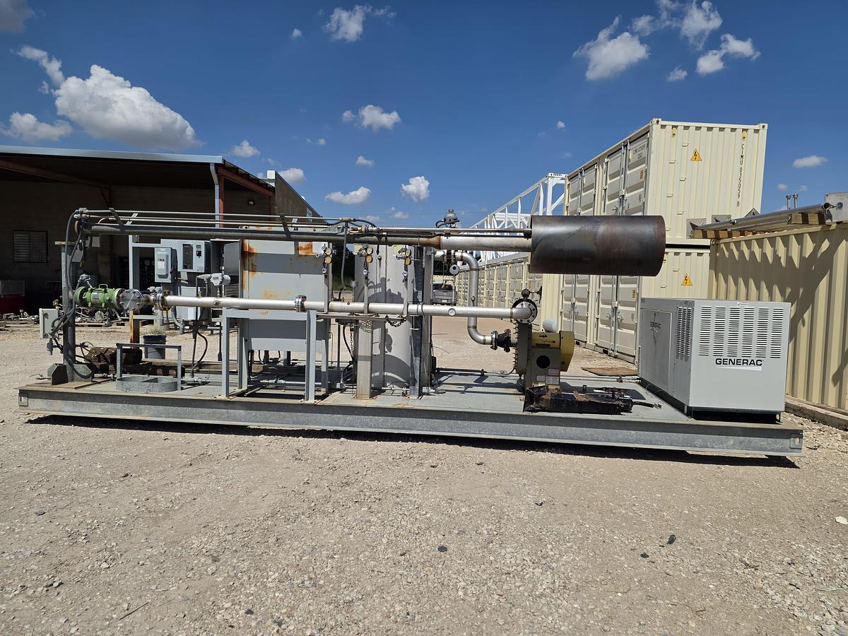 Used Parnel Biogas PNL-101 Landfill/Digester Gas Flare Skid – Blower, Flame Safety Controls & Generac Standby Generator