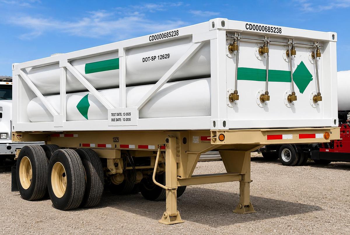 Used 20 Ft. ISO Type 1 Gas Transport Trailer DOT-3T 3,100 PSI 332 WCF He N2 AR O2