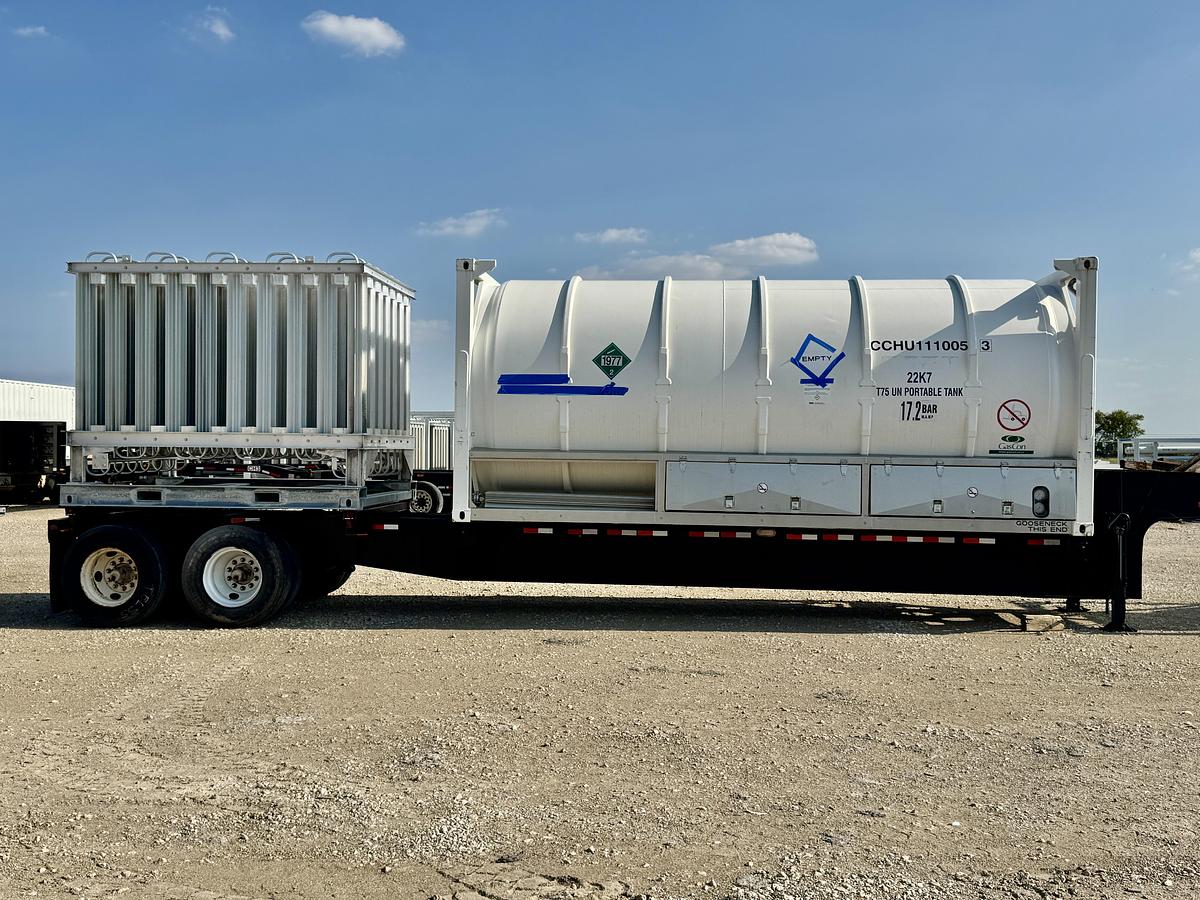 Mobile Cryogenic Gas Trailer with Storage and Regasification (Storage Vessel 22,000L) (Regassification 15,000 SCFH)