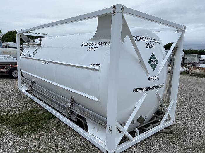 Refurbished Liquid Argon ISO Container. 150 psi Water Capacity 20155 Liters, Payload 229.9 KG
