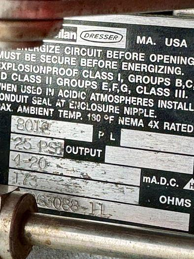 Used Masoneilan 3" Model 88U-25125 Diaphragm Control Valve | 1" Body | 150 ANSI | SVI-2 Valve Positioner | Air Filter Regulator