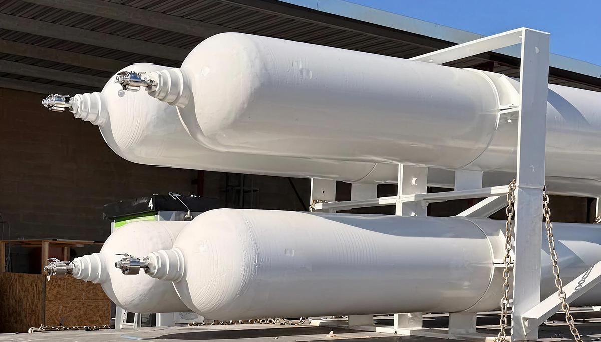 Used ASME 4-Tube Gas Storage Skid 5500 PSI CPI 136 Cu Ft High Pressure Storage System