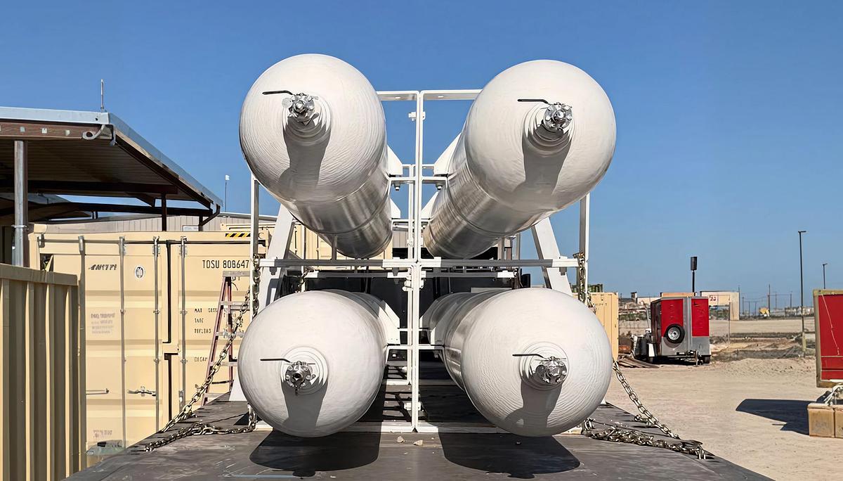 Used ASME 4-Tube Gas Storage Skid 5500 PSI CPI 136 Cu Ft High Pressure Storage System