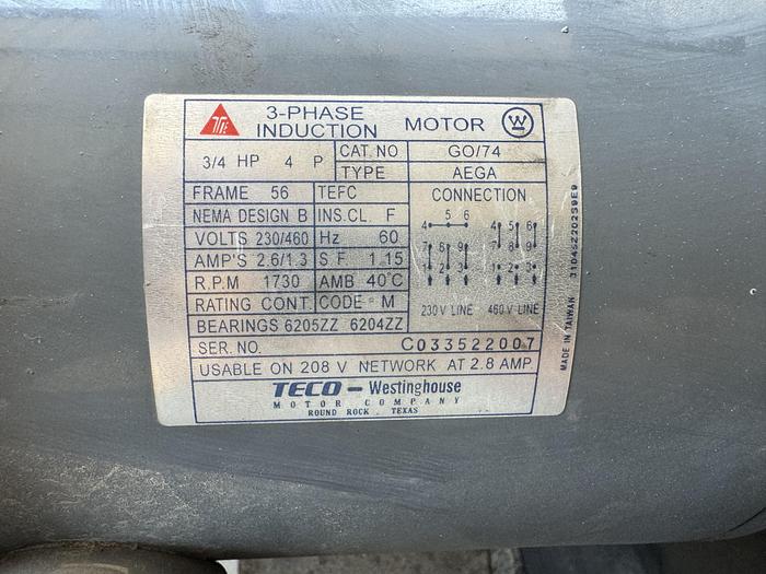 Used RIX 4VX SERIES 40HP Helium compressor 60 scfm 50 psi to 3300 psi