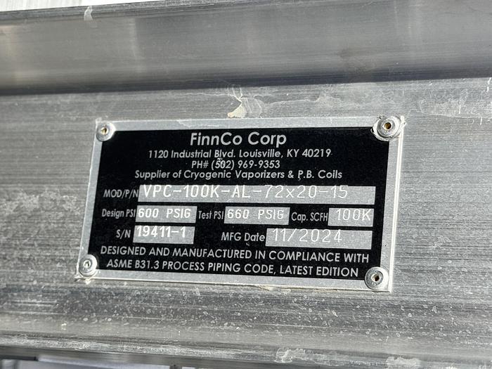 Used FinnCo Corp VPC-100K-AL-72x20-15